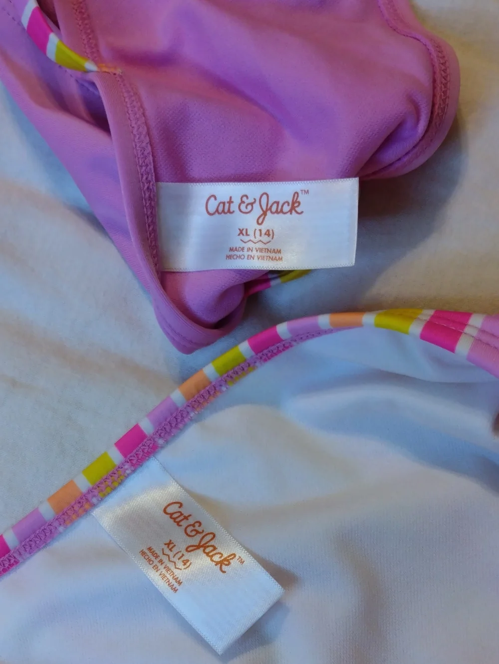 Cat & Jack Pink Pineapple Two-Piece Striped Swim Set
